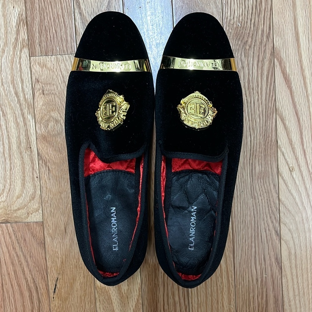 ELANROMAN Men's Velvet Loafers Dress Fashion Wedding Party Prom Shoes - Men’s 9‎